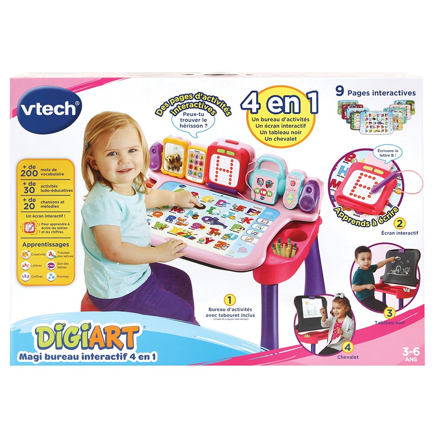 Magi bureau interactif 4 en 1 rose - Vtech – Image 3