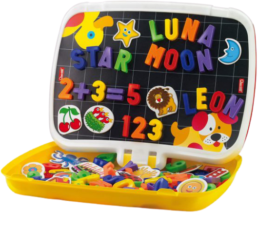 Play intelligente Combi ABC+123 – Quercetti, jeu éducatif avec lettres et chiffres pour apprendre à lire et écrire.
