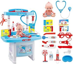 Doctor Play Set pour enfants avec accessoires médicaux factices et couleurs attrayantes.