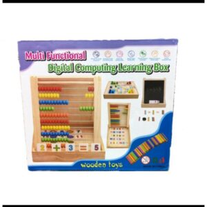 Digital Learning Box en bois avec tableau noir éducatif Multifunctional learning box pour calcul et formes Jouet éducatif en bois avec chiffres et bâtons de comptage