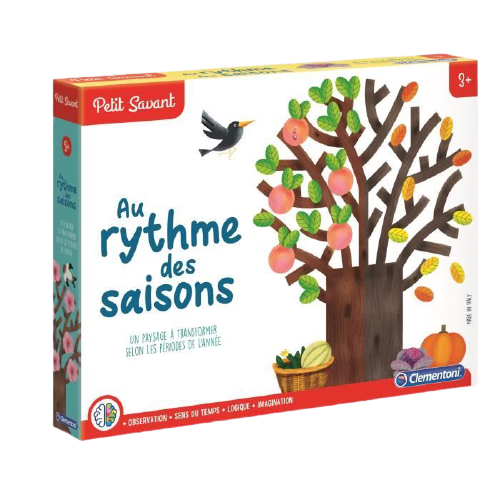 Puzzle éducatif Au rythme des saisons avec paysages et éléments de la nature pour enfants dès 3 ans.