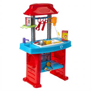 Doctor Play Set chariot hôpital pour enfants avec table et accessoires médicaux factices.