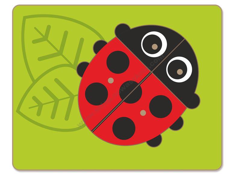 Puzzle boutons en bois coccinelle avec pièces colorées adaptées aux petites mains