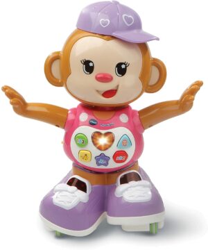 Titi Ouistiti rose VTech : jouet interactif pour enfants avec des sons, des lumières et des chansons éducatives.