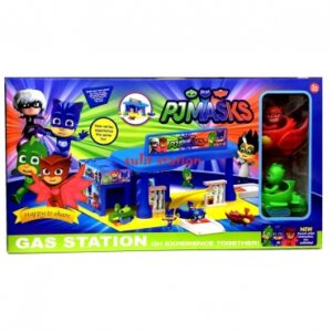 Station de service PJ Masks colorée avec éléments de jeu et véhicules pour enfants