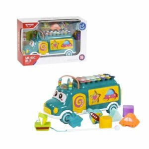 Jouet éducatif Music Bus Huanger avec sons et lumières pour bébé.