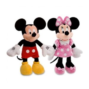 Peluche Minnie et Mickey Mouse 30 cm en tissu doux Disney