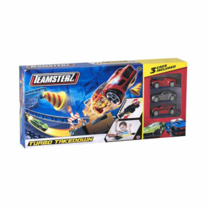 Teamsterz Turbo Takedown avec véhicule à haute vitesse et parcours d’obstacles pour une expérience de course palpitante.