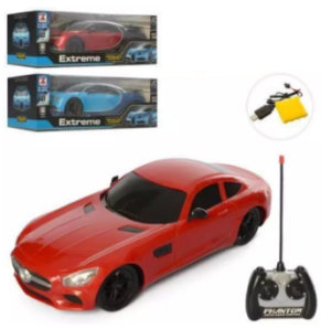 Voiture de course XRLS / Extreme avec phares LED, pneus haute adhérence et suspension professionnelle, idéale pour les passionnés de vitesse.