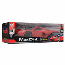 Voiture radiocommandée Max Dint avec phares LED et pneus anti-dérapants, contrôlée à distance.