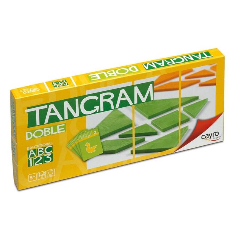 Tangram Doble ABC 123, jeu éducatif avec pièces géométriques pour apprendre les lettres et les chiffres.