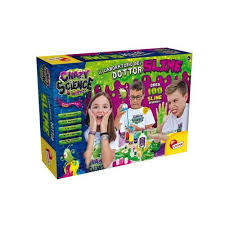 Kit scientifique Lisciani Crazy Science pour créer 100 slimes différents, jeu éducatif pour enfants dès 8 ans.