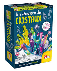 Kit Lisciani I’m a Genius Science Laboratory Propres Cristaux avec matériel pour créer des cristaux colorés et apprendre la chimie.