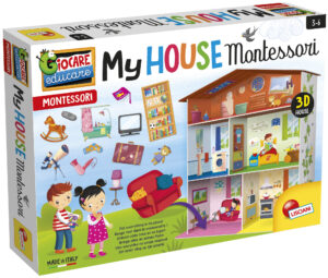 Jeu Montessori maison 3D pour enfants, apprentissage de la logique et de la coordination, fabriqué en Italie