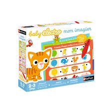 Baby Electro Mon Imagier de Nathan : livre interactif avec images et sons pour éveiller bébé et développer son vocabulaire. https://st0.etoilejouet.ma/wp-content/uploads/2023/04/baby-electro-mon-imagier-nathan-etoile-jouet.jpg