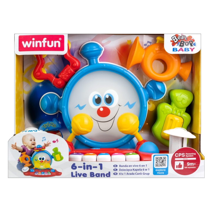 Set musical bébé avec grosse caisse lumineuse, piano et instruments amovibles pour enfants