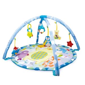 Tapis de jeu Polar Pals avec arche de jouets, animaux suspendus et surface douce pour bébés