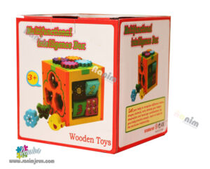 Boîte d’intelligence multifonctionnelle en bois avec blocs colorés pour bébé – jouet éducatif Montessori