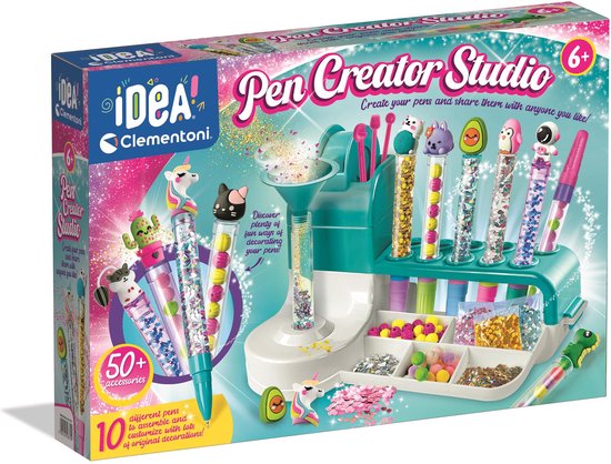 Enfant créant un stylo personnalisé avec le kit de stylos créatifs Clementoni.