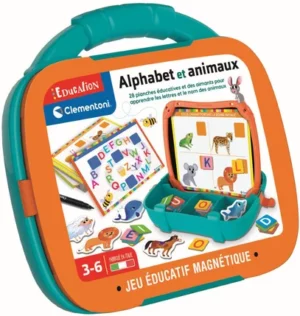 Mallette éducative magnétique avec chiffres, formes et ardoise effaçable. Idéale pour apprendre en s’amusant, à la maison ou en voyage !