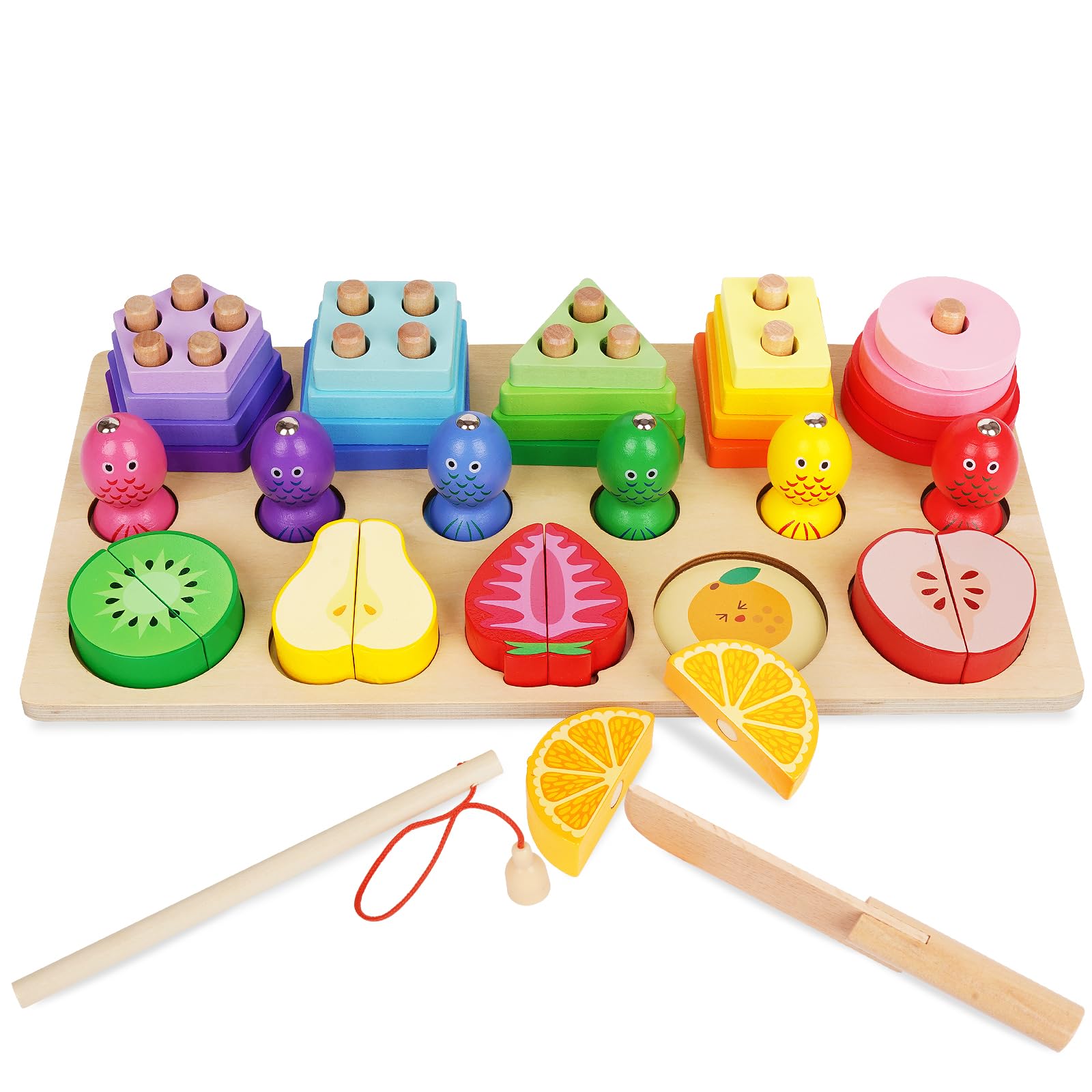 SHAPE SORTER ,FRUIT CUTTING AND FISHING THREE IN ONE – Image 2