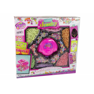 Coffret DIY pour enfants « Jewerly Designer ». Ce coffret comprend des perles colorées et variées pour la création de bijoux pour enfants : bracelets, boules, perles, colliers, élastiques à cheveux et porte-clés. Attention ! Ne convient pas aux enfants de moins de 3 ans. Risque d'étouffement dû aux petites pièces. https://st0.etoilejouet.ma/wp-content/uploads/2024/09/huge-jewellery-making-set-shell-chest-jewellery-set.png