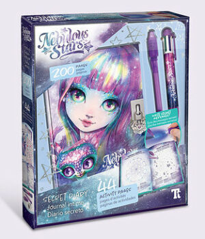 Journal intime Isadora Nebulous Stars avec cadenas, stylo magique et stickers pour enfants.