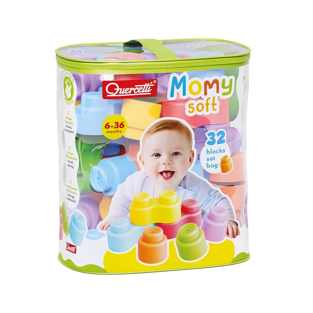 Les Momy Quercetti sont de grandes constructions colorées et douces pour les plus petits. Les couleurs vives, les formes rondes et les connexions faciles offrent des combinaisons infinies et un plaisir garanti. Contenu du carton 26 blocs simples, 6 blocs doubles https://st0.etoilejouet.ma/wp-content/uploads/2025/02/jouet-en-blocs-etoile-jouet.jpg