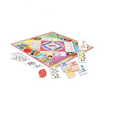 All Out Calculs Amusants de Creatives est un jeu intéressant et exigeant pour pratiquer les calculs de base d’arithmétique. Contenu : 1 Plateau de jeu, 4 jeu de cartes, 120 cartes d’addition, de soustraction, de multiplication et de division, 1 dé, 1guide d’activité https://st0.etoilejouet.ma/wp-content/uploads/2025/03/all-out.jpg