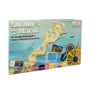 Gamme de produits: Jeu de plateau , jeu société et éducatif ,amusant à jouer en amis ou en famille , à la portée de toutes le bourses Modèle: Grande Taille Les dimensions pratiques de l'emballage (46 cm x 30 cm x 4.5 cm) en font un choix parfait pour les soirées ludiques. https://st0.etoilejouet.ma/wp-content/uploads/2025/03/safari-du-maroc.webp