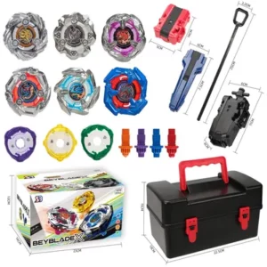 Toupies Beyblade X pour garçon, plusieurs styles et couleurs (rouge, bleu, noir), livrées dans une box noire – à partir de 6 ans