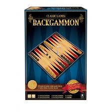 Jeu classique de Backgammon Ambassador avec plateau ouvert, pions et dés pour jeu de société stratégique