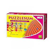 Jeu éducatif Puzzlesum avec chiffres et puzzles de calcul.