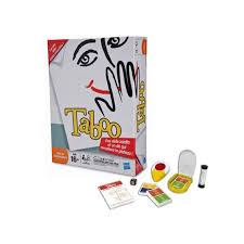 Boîte du jeu Taboo Classique, jeu de société de réflexion et d’ambiance pour familles et amis.